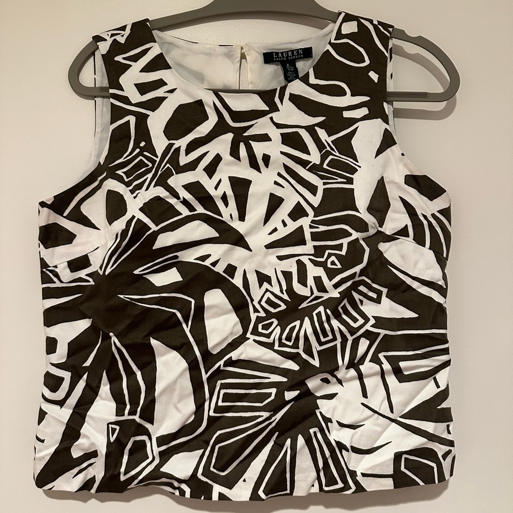 Lauren Ralph Lauren Tropical Print Crop Tank